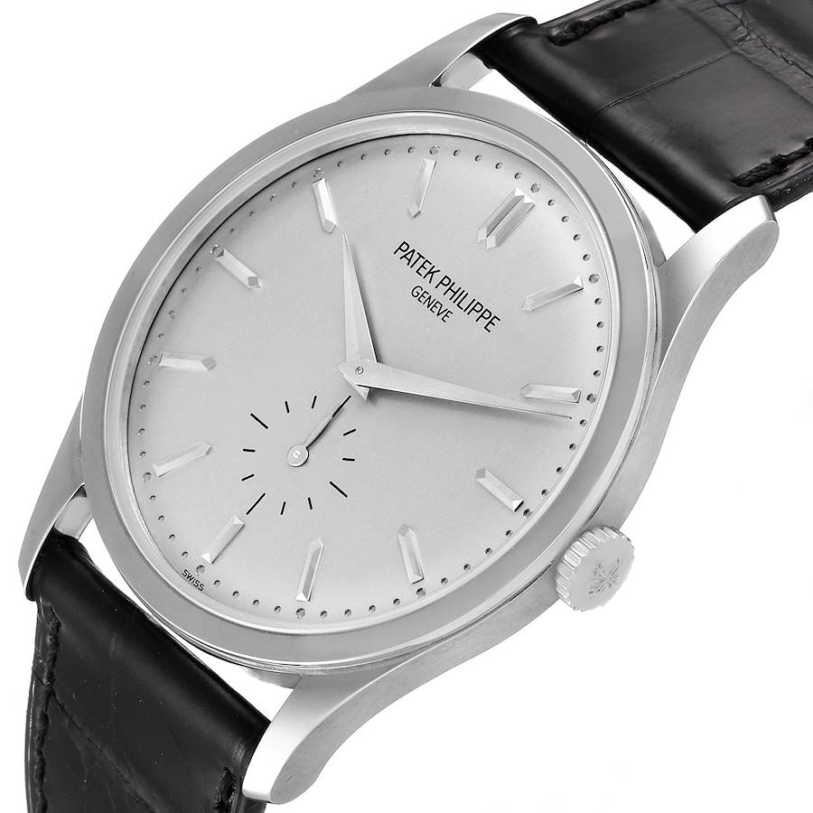 Calatrava 18k White Gold Mechanical Mens Watch 5196 Unworn