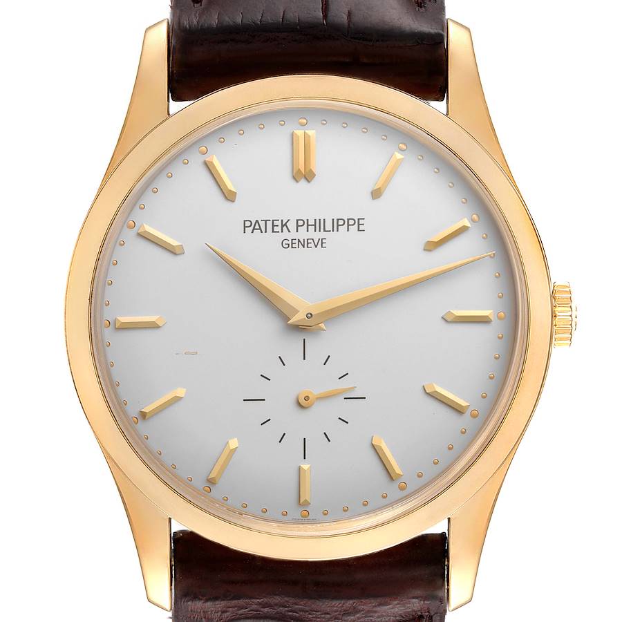 Calatrava 18k Yellow Gold Silver Dial Mens Watch 5196