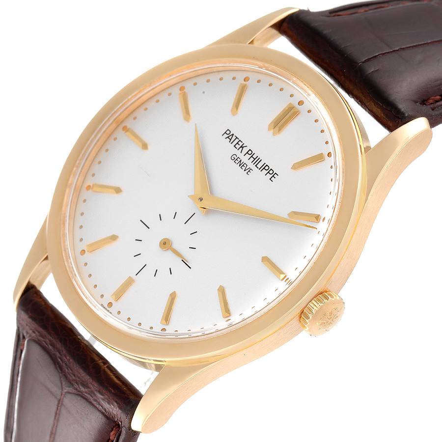 Calatrava 18k Yellow Gold Silver Dial Mens Watch 5196