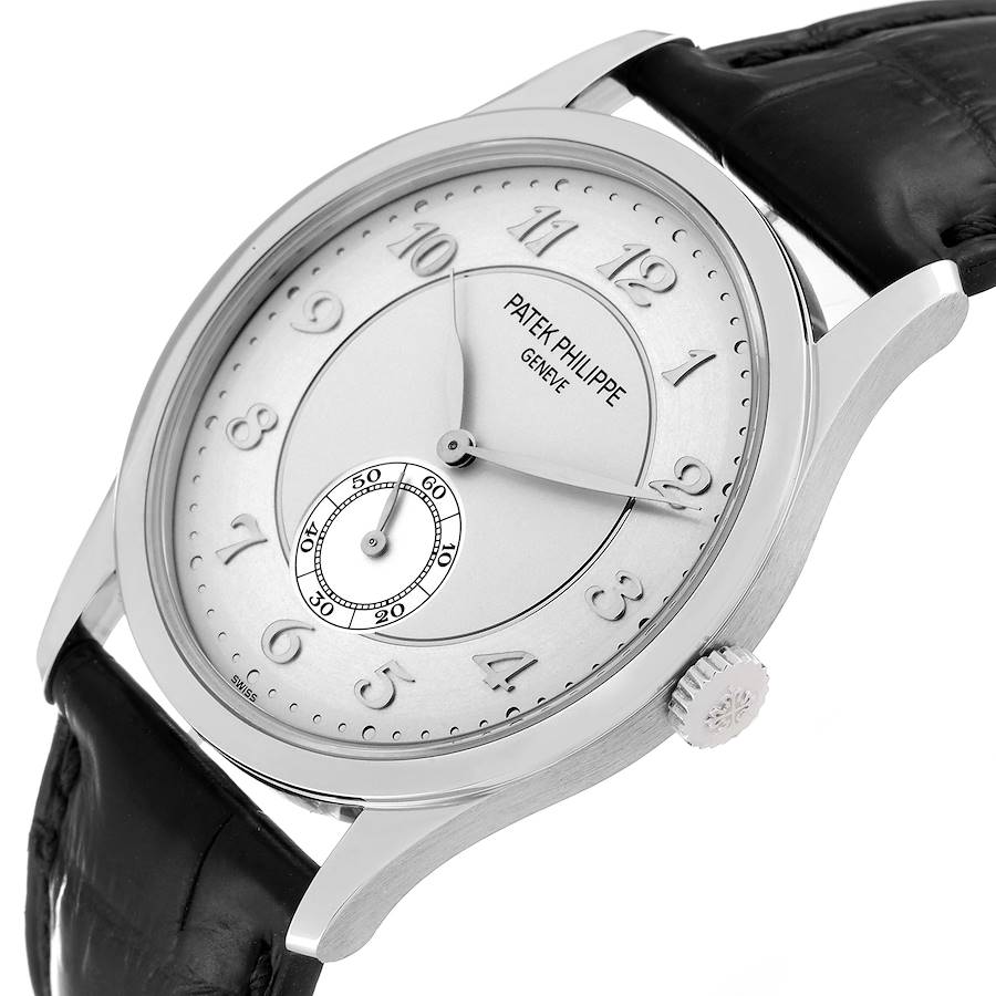 Calatrava Platinum Mechanical Silver Dial Mens Watch 5196