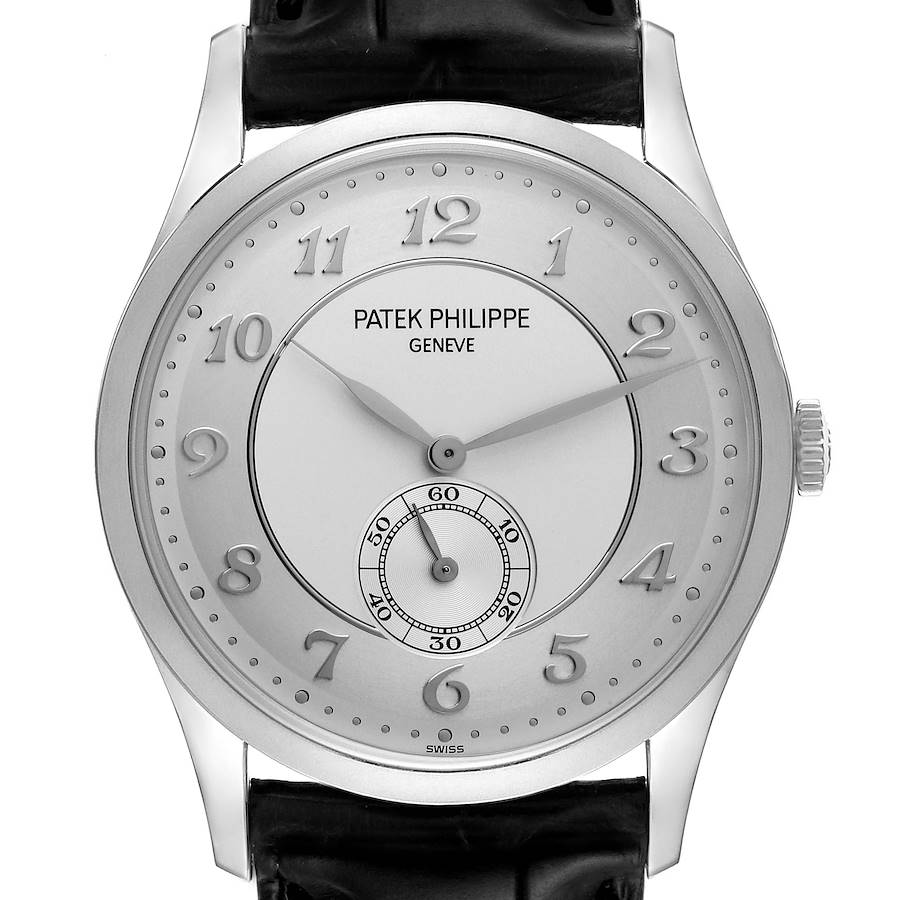 Calatrava Platinum Mechanical Silver Dial Mens Watch 5196