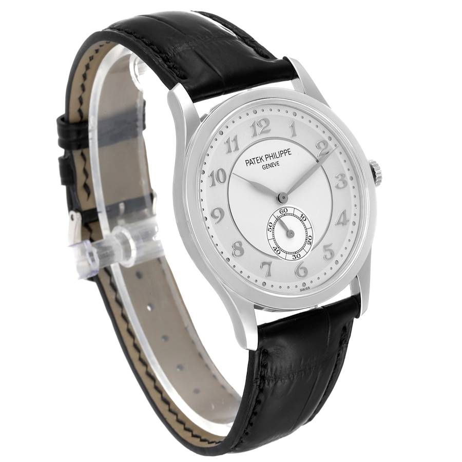 Calatrava Platinum Mechanical Silver Dial Mens Watch 5196