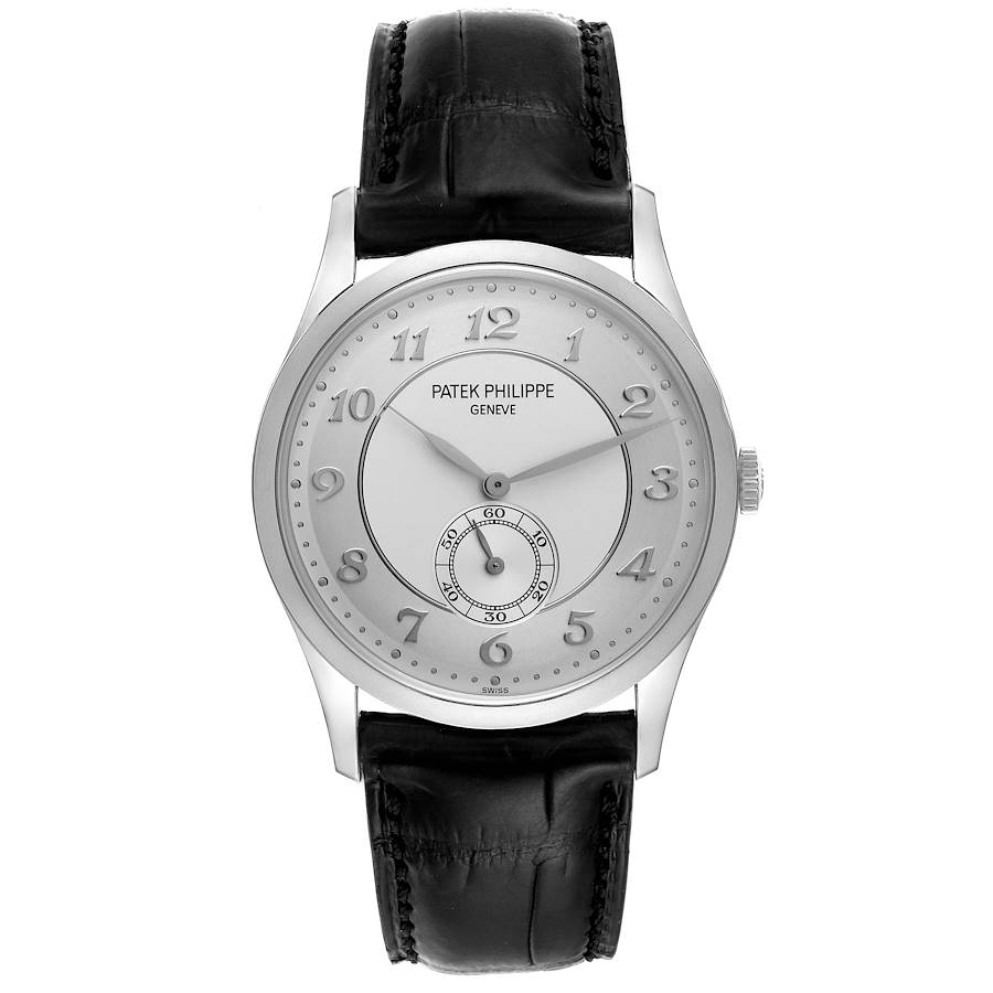 Calatrava Platinum Mechanical Silver Dial Mens Watch 5196