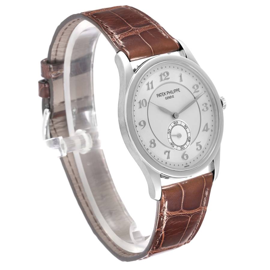 Calatrava Platinum Silver Dial Mens Watch 5196P 5196