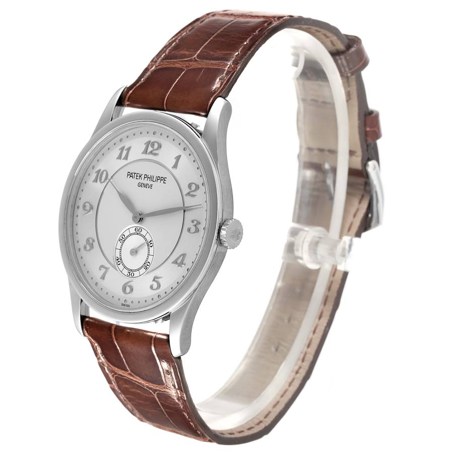 Calatrava Platinum Silver Dial Mens Watch 5196P 5196