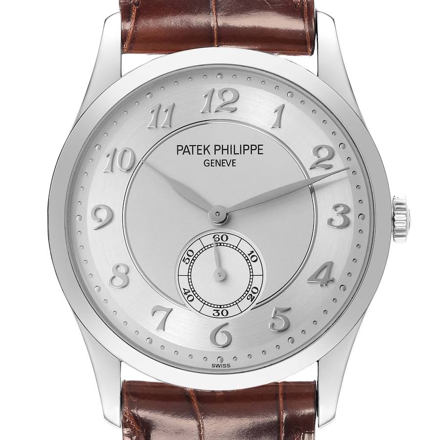 Calatrava Platinum Silver Dial Mens Watch 5196P 5196