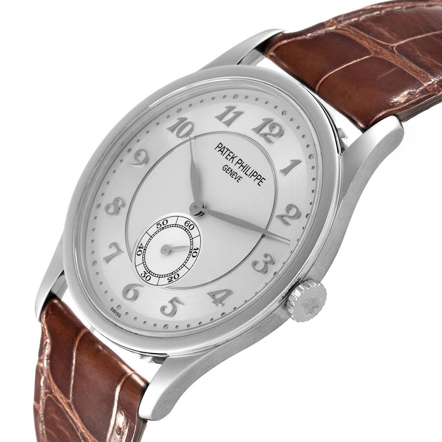 Calatrava Platinum Silver Dial Mens Watch 5196P 5196