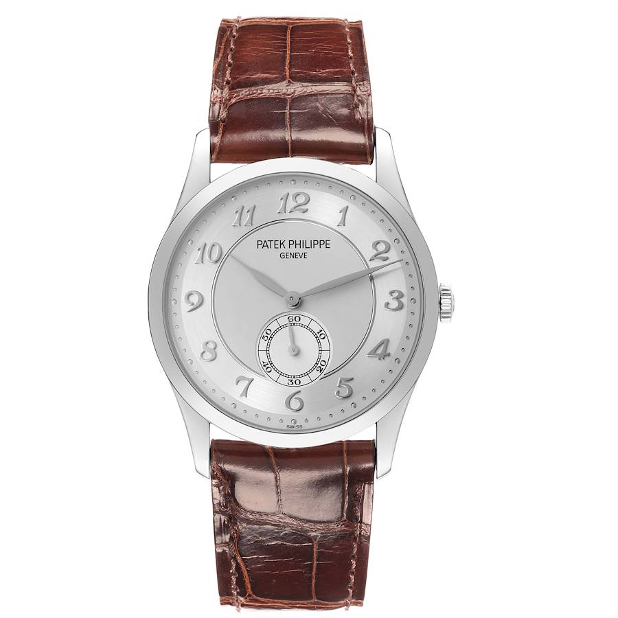 Calatrava Platinum Silver Dial Mens Watch 5196P 5196
