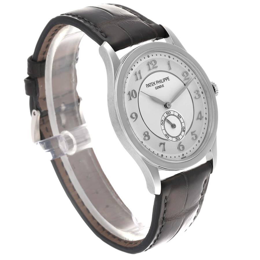 Calatrava Platinum Silver Dial Mens Watch 5196P