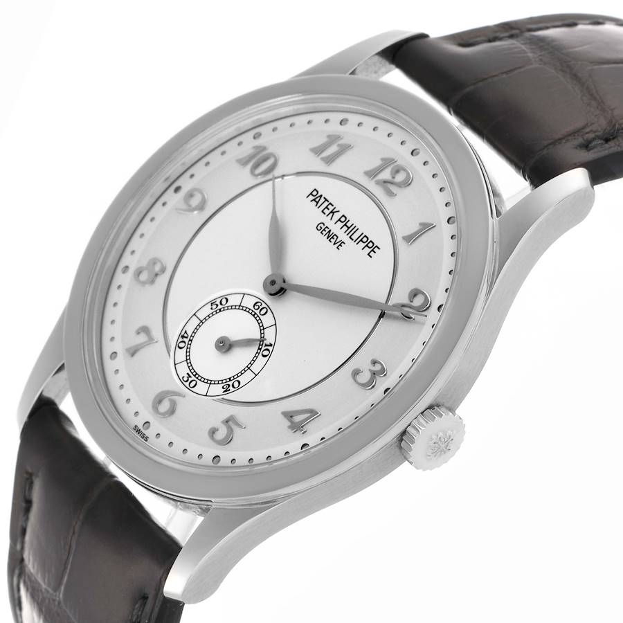 Calatrava Platinum Silver Dial Mens Watch 5196P