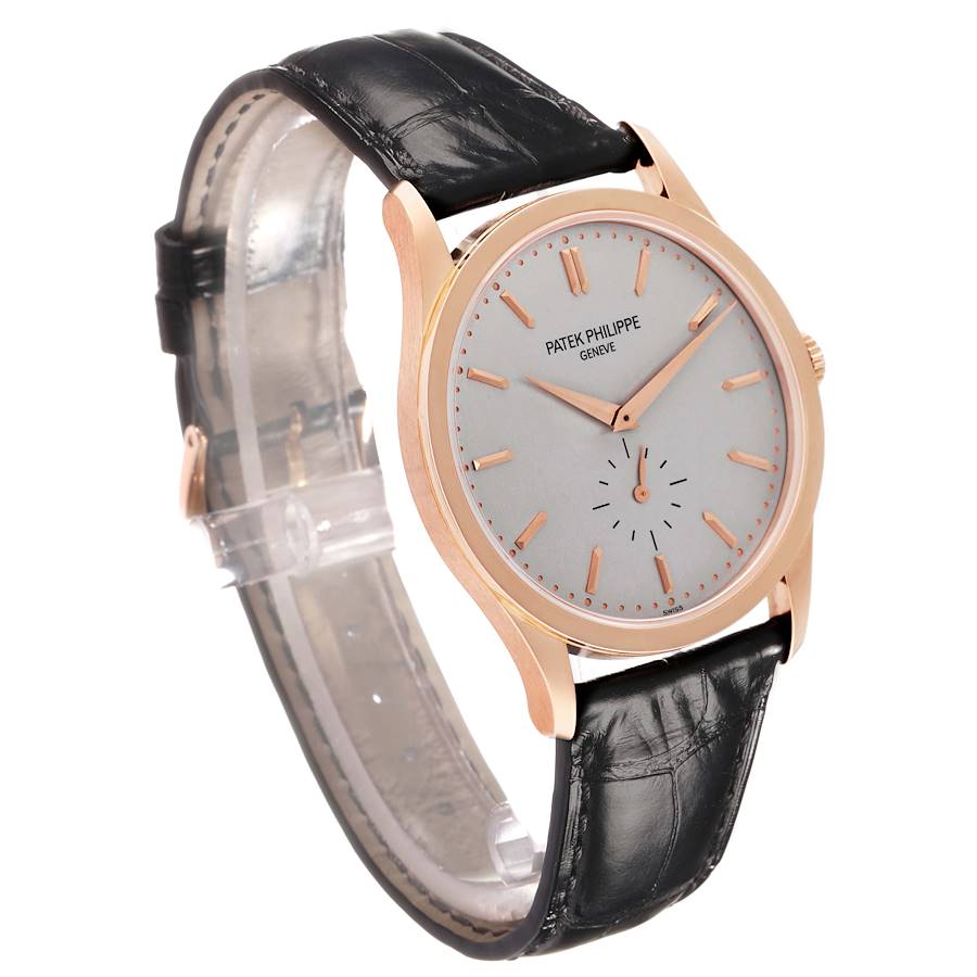 Calatrava Rose Gold Grey Dial Mens Watch 5196 5196R