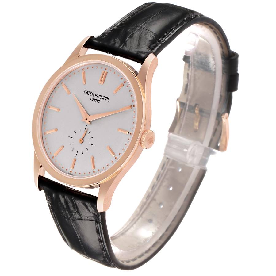 Calatrava Rose Gold Grey Dial Mens Watch 5196 5196R