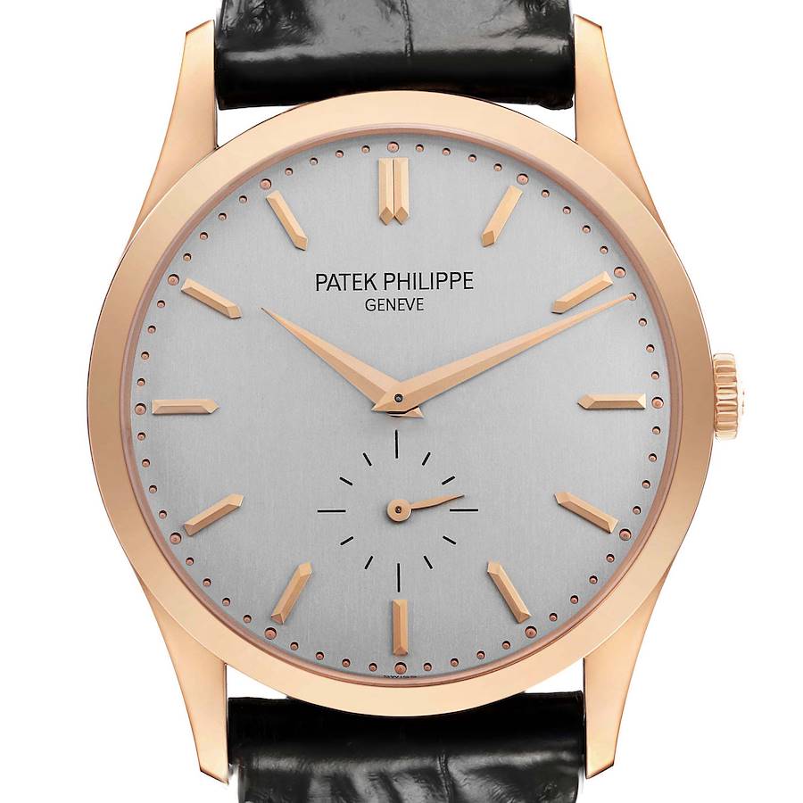 Calatrava Rose Gold Grey Dial Mens Watch 5196 5196R