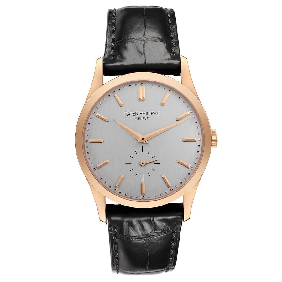 Calatrava Rose Gold Grey Dial Mens Watch 5196 5196R