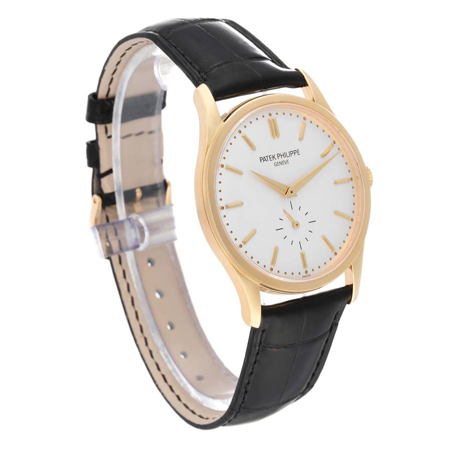 Calatrava Yellow Gold Silver Dial Mens Watch 5196