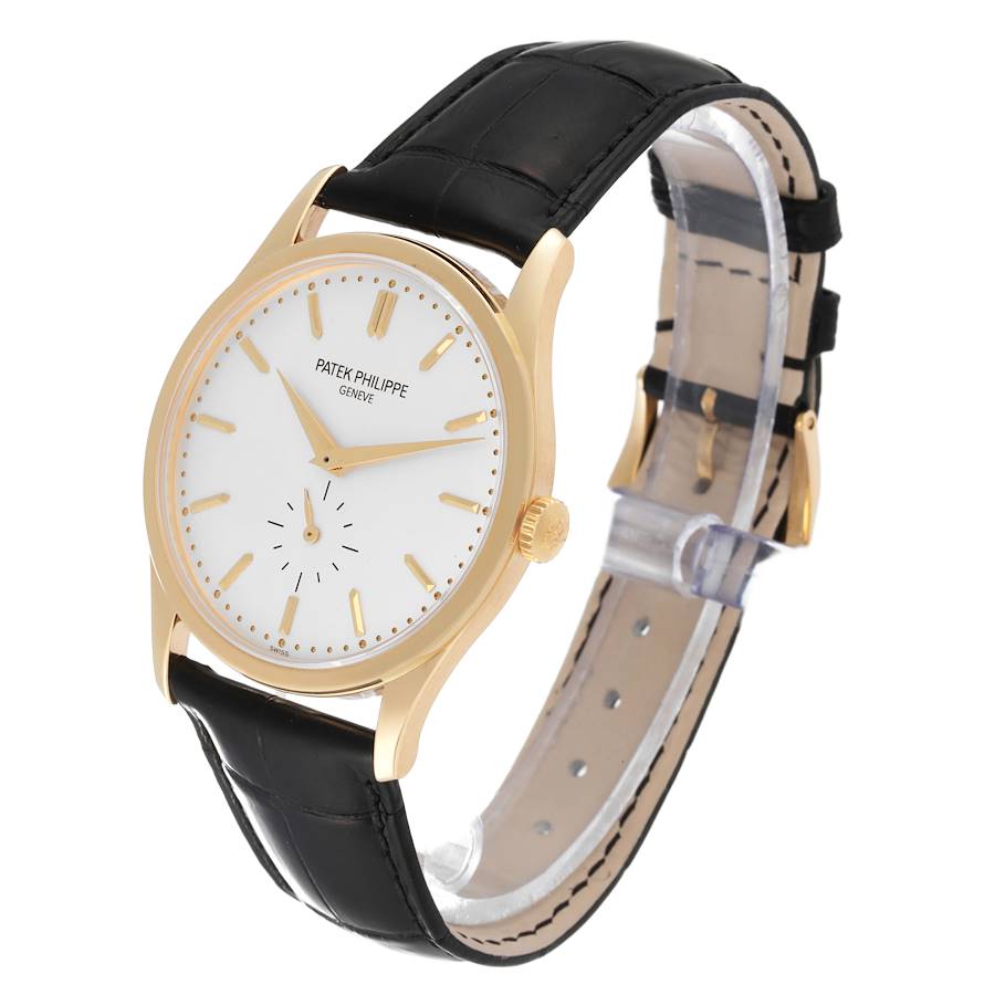Calatrava Yellow Gold Silver Dial Mens Watch 5196