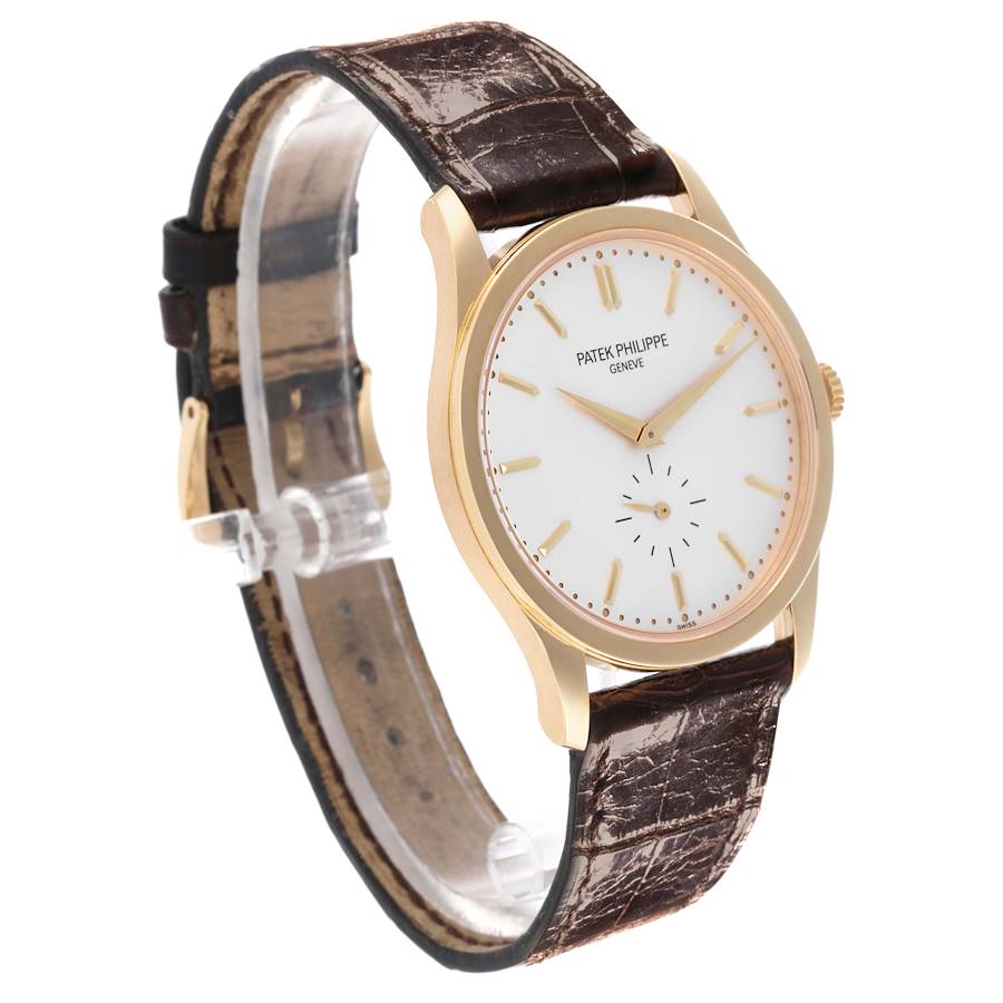 Calatrava Yellow Gold Silver Dial Mens Watch 5196J 5196