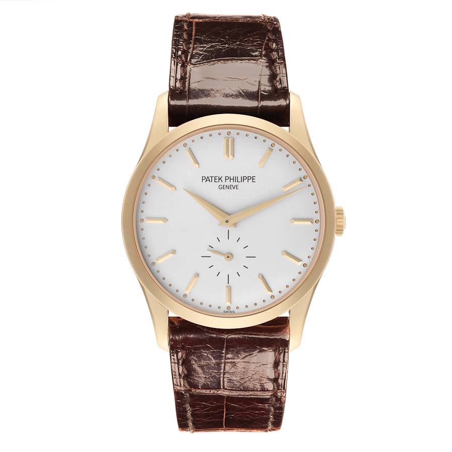 Calatrava Yellow Gold Silver Dial Mens Watch 5196J 5196