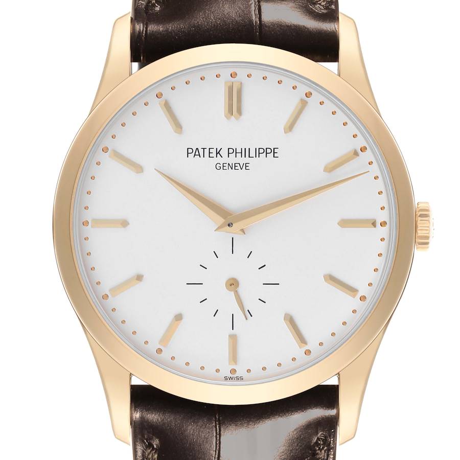 Calatrava Yellow Gold Silver Dial Mens Watch 5196J