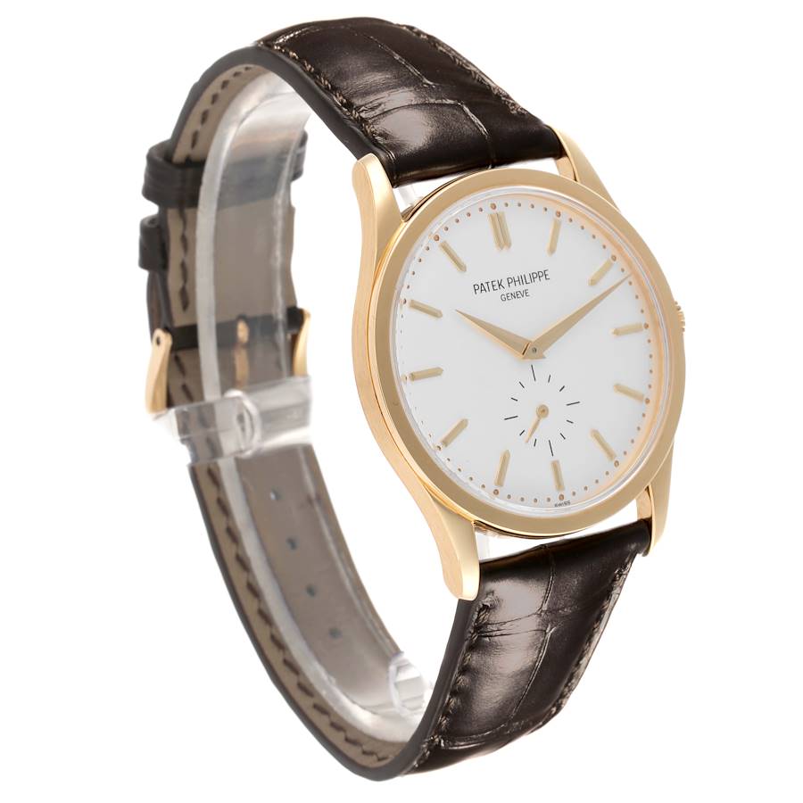 Calatrava Yellow Gold Silver Dial Mens Watch 5196J