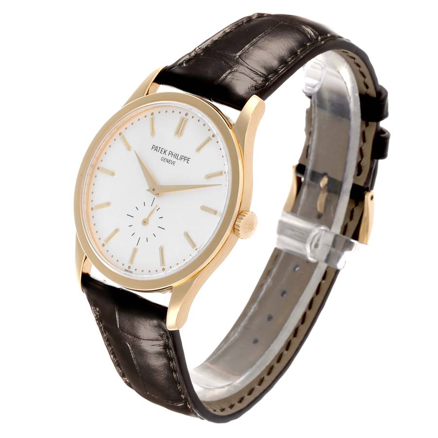 Calatrava Yellow Gold Silver Dial Mens Watch 5196J