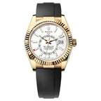 Sky-Dweller 336238 White Dial Yellow Gold Oysterflex 42mm