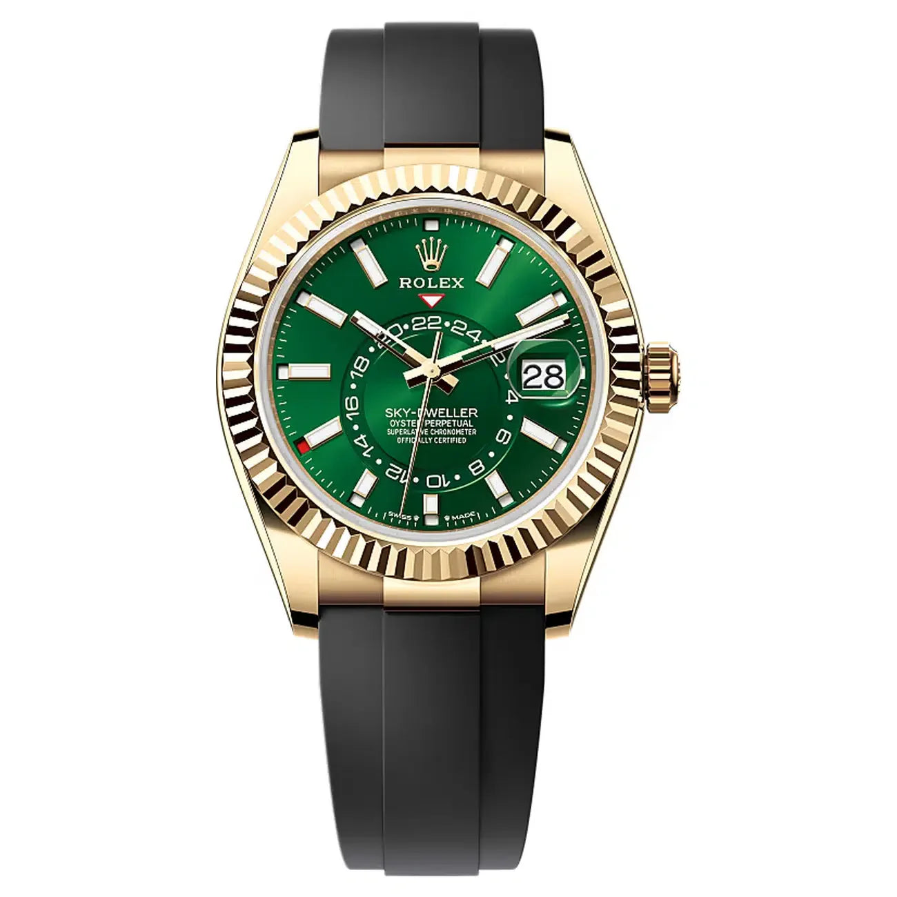 Sky-Dweller 336238 Yellow Gold Bright Green Dial Oysterflex 42mm