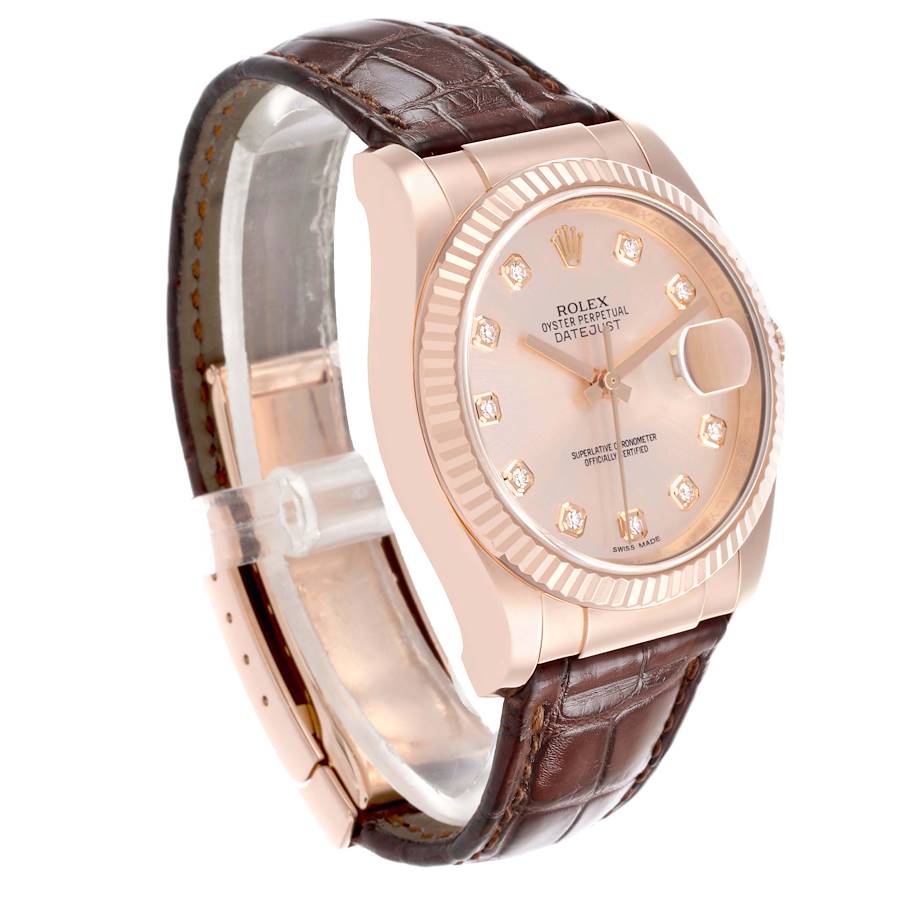 Datejust 36 Rose Gold Sundust Diamond Dial Mens Watch 116135