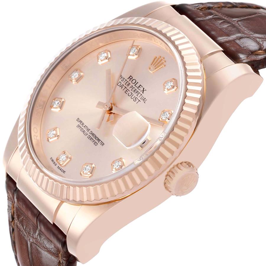 Datejust 36 Rose Gold Sundust Diamond Dial Mens Watch 116135