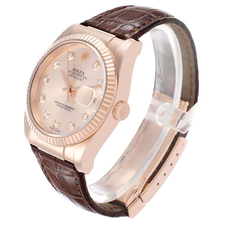 Datejust 36 Rose Gold Sundust Diamond Dial Mens Watch 116135