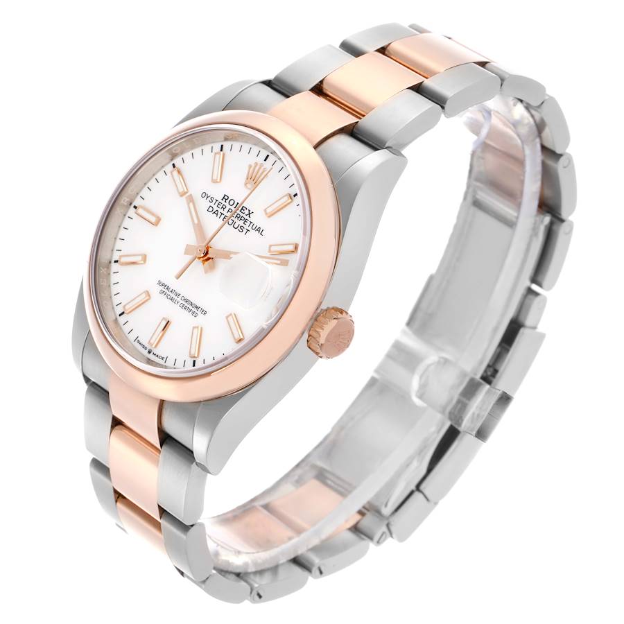 Datejust 36 Steel Rose Gold White Dial Mens Watch 126201 Box Card