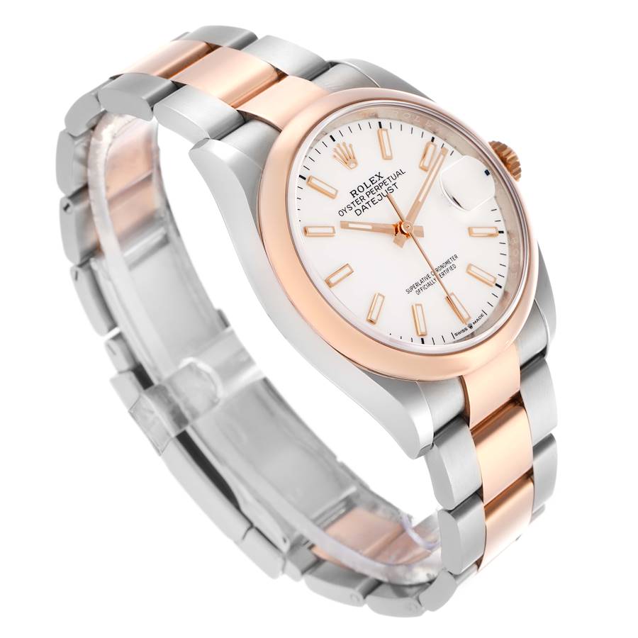 Datejust 36 Steel Rose Gold White Dial Mens Watch 126201 Box Card