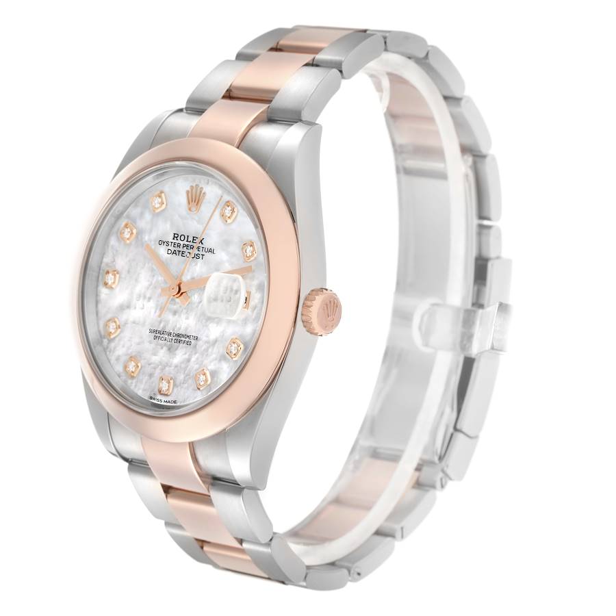 Datejust 41 Steel Rose Gold MOP Diamond Dial Mens Watch 126301