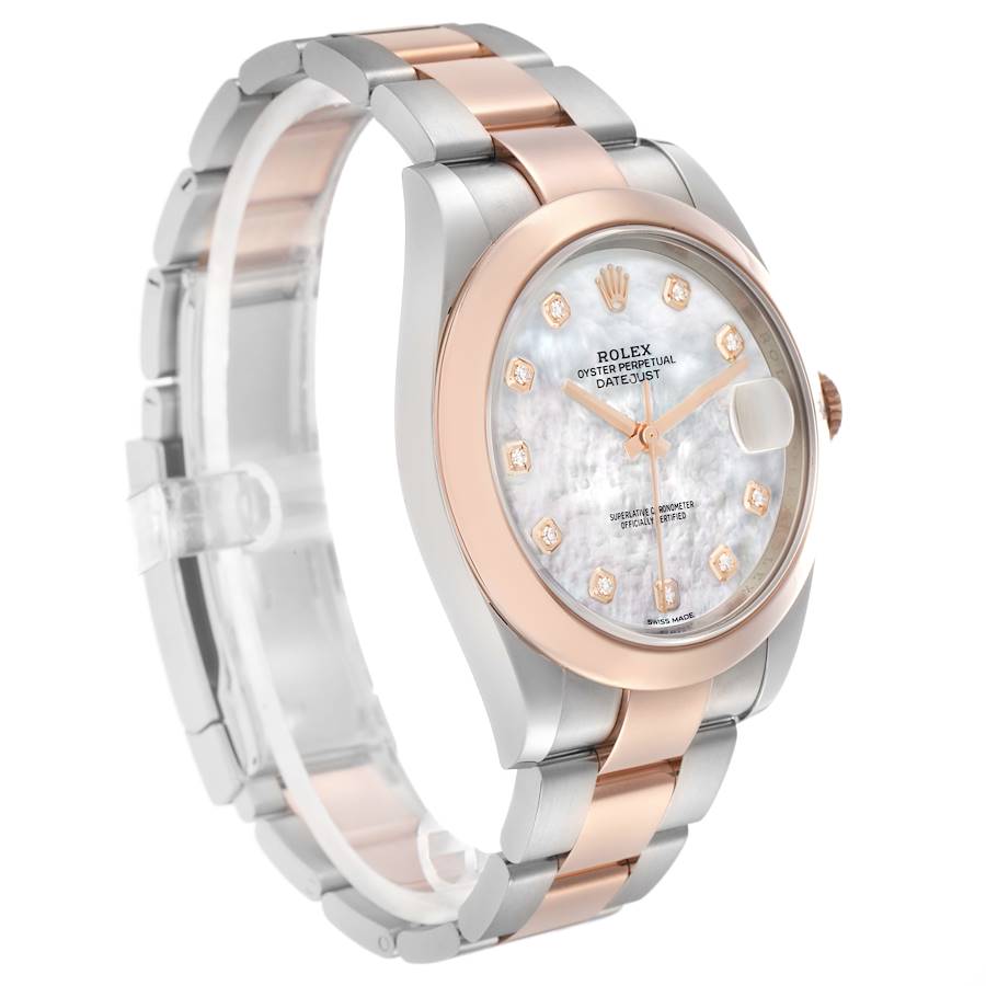 Datejust 41 Steel Rose Gold MOP Diamond Dial Mens Watch 126301