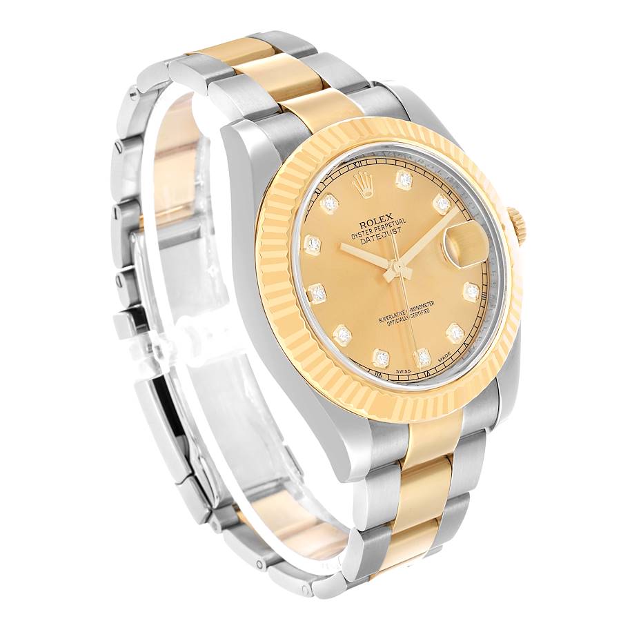 Datejust II 41 Steel Yellow Gold Diamond Mens Watch 116333