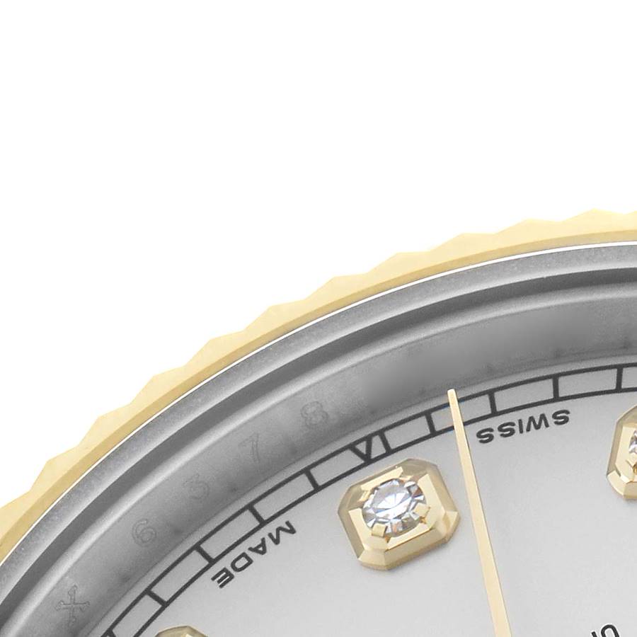 Datejust II 41 Steel Yellow Gold Silver Diamond Mens Watch 116333 Card