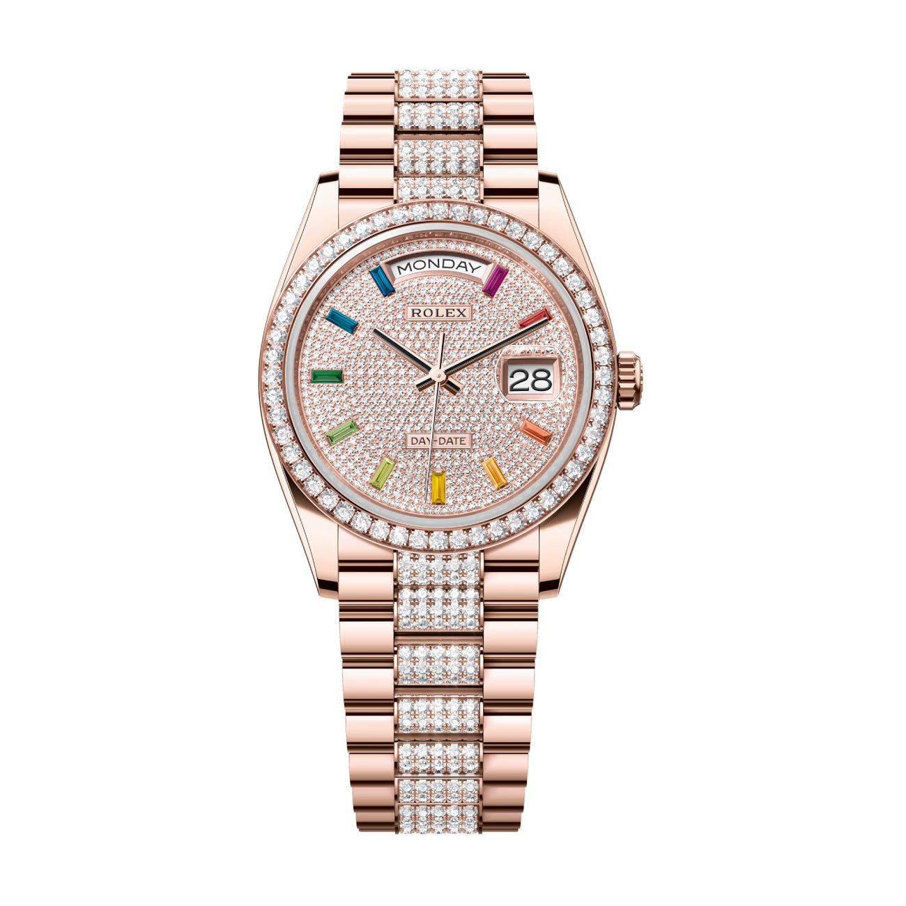 Day-Date 36 128345RBR Everose Gold Diamond Pavé Dial President Watch