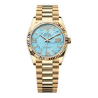 Day-Date 36 128238 Yellow Gold Turquoise Roman Diamond Dial President Watch