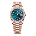 Day-Date 36 128345RBR Everose Gold Blue-Green Dial Diamond Bezel President