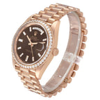 Day-Date 40 President Rose Gold Brown Diamond Mens Watch 228345