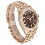 Day-Date 40 President Rose Gold Brown Diamond Mens Watch 228345