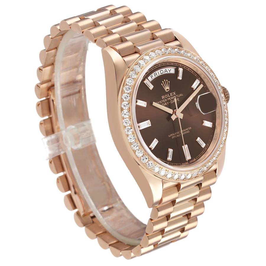 Day-Date 40 President Rose Gold Brown Diamond Mens Watch 228345