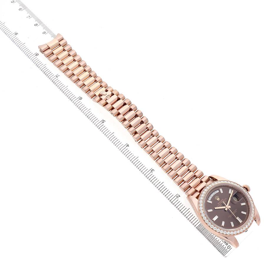 Day-Date 40 President Rose Gold Brown Diamond Mens Watch 228345