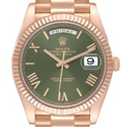 Day-Date 40 President Rose Gold Green Dial Mens Watch 228235 Box Card