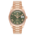 Day-Date 40 President Rose Gold Green Dial Mens Watch 228235 Box Card