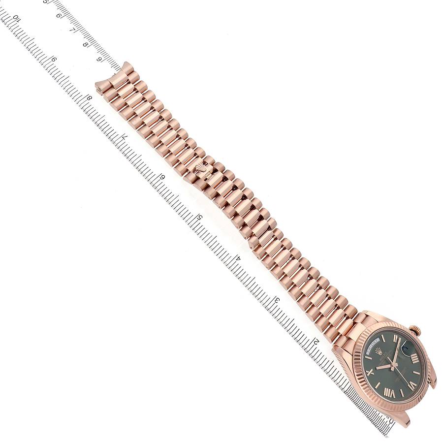 Day-Date 40 President Rose Gold Green Dial Mens Watch 228235 Box Card