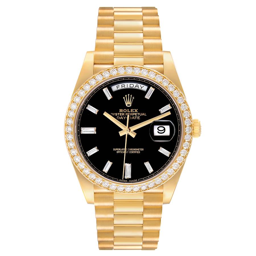Day-Date 40 President Yellow Gold Diamond Bezel Mens Watch 228348