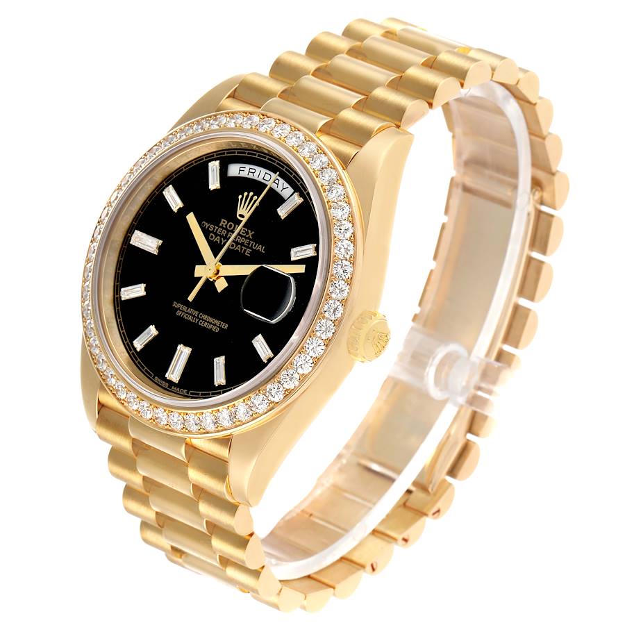 Day-Date 40 President Yellow Gold Diamond Bezel Mens Watch 228348