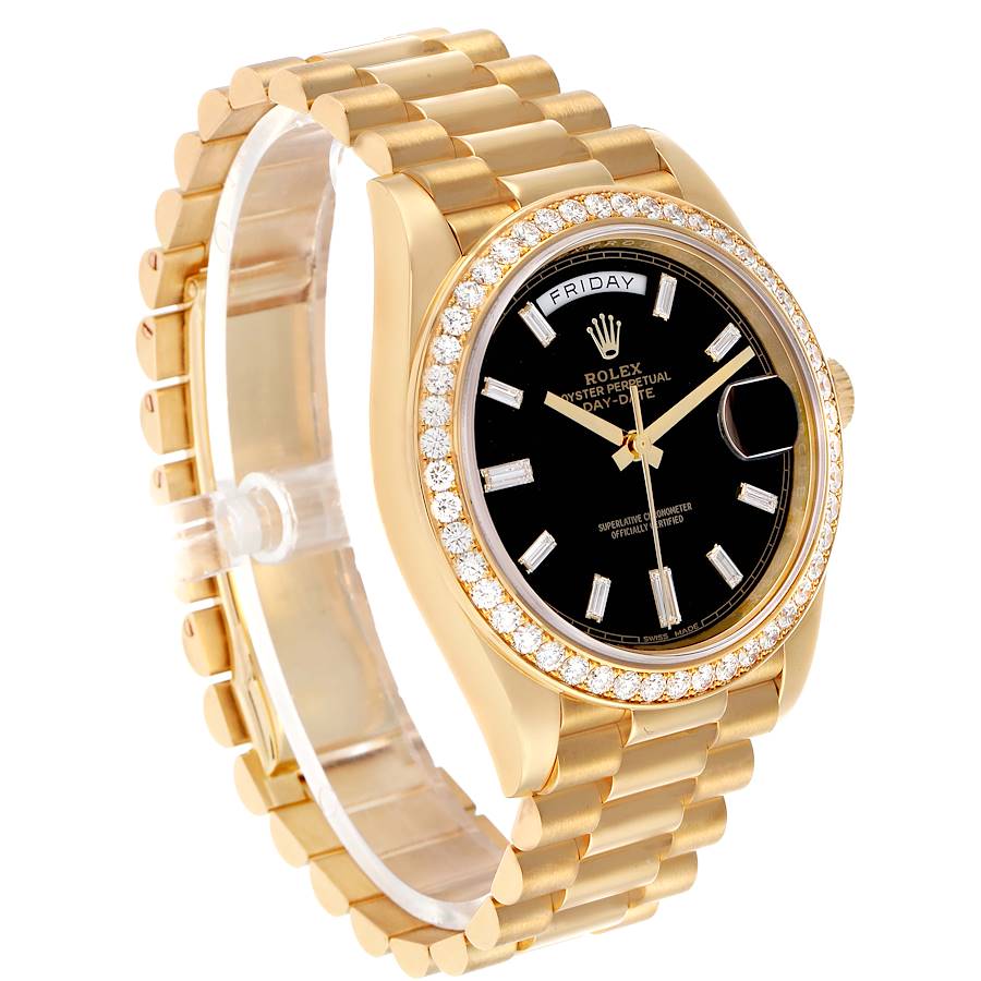 Day-Date 40 President Yellow Gold Diamond Bezel Mens Watch 228348
