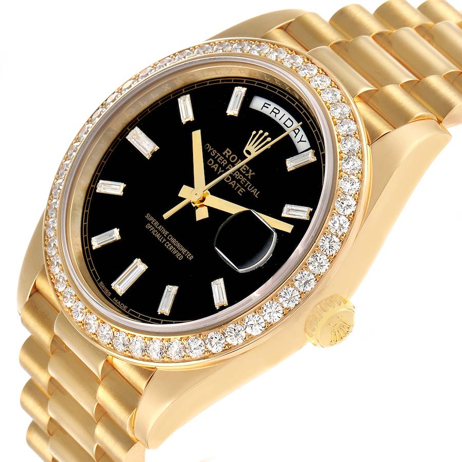 Day-Date 40 President Yellow Gold Diamond Bezel Mens Watch 228348